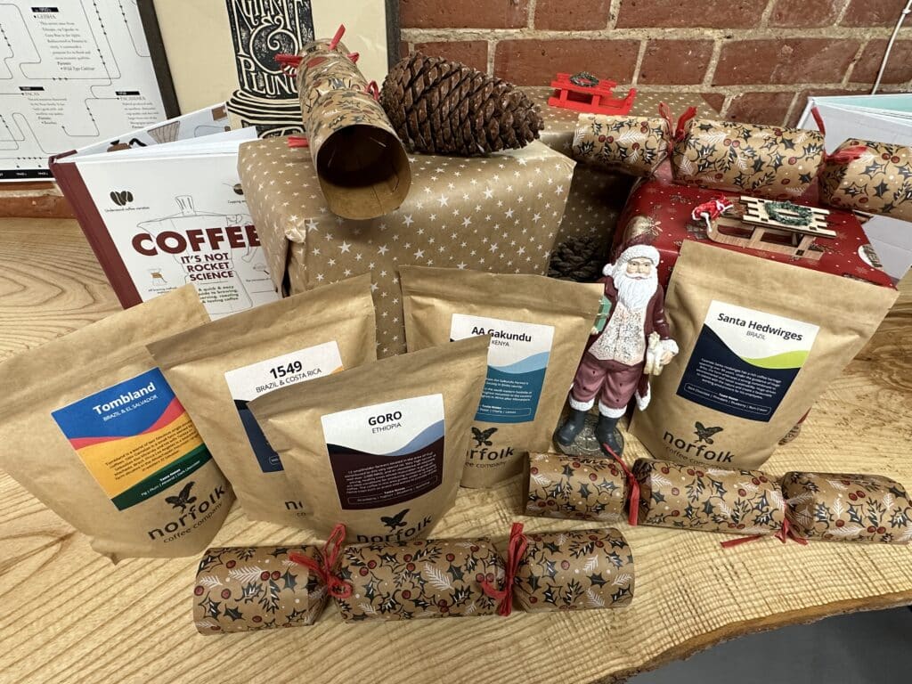 5 bags of coffee included in Norfolk Coffee Tasting Pack