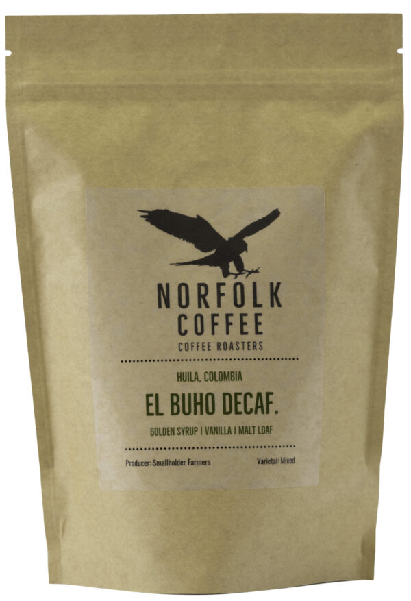 Bag of El Buho Decaf.